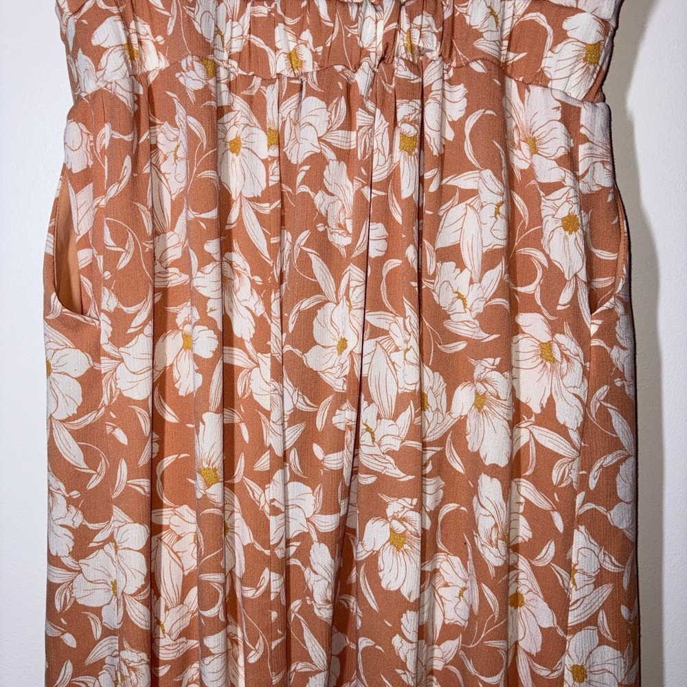 Torrid Coral Floral Maxi Off Shoulder Dress Size 1X Romantic Flowy Fairy Summer - Picture 5 of 11